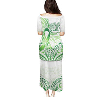 Its Okay Green Ribbon Personalised Puletasi Polynesian Depression Awareness LT9 - Polynesian Pride