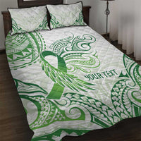 Its Okay Green Ribbon Personalised Quilt Bed Set Polynesian Depression Awareness LT9 Green - Polynesian Pride