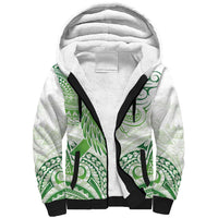 Its Okay Green Ribbon Personalised Sherpa Hoodie Polynesian Depression Awareness LT9 Unisex Green - Polynesian Pride