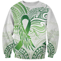 Its Okay Green Ribbon Personalised Sweatshirt Polynesian Depression Awareness LT9 Unisex Green - Polynesian Pride