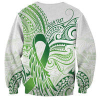 Its Okay Green Ribbon Personalised Sweatshirt Polynesian Depression Awareness LT9 - Polynesian Pride