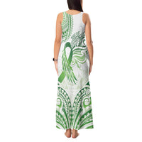 Its Okay Green Ribbon Personalised Tank Maxi Dress Polynesian Depression Awareness LT9 - Polynesian Pride