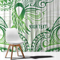 Its Okay Green Ribbon Personalised Window Curtain Polynesian Depression Awareness LT9 - Polynesian Pride