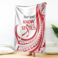 Know Your Status Red Ribbon Personalised Blanket Polynesian AIDS Awareness LT9 - Polynesian Pride