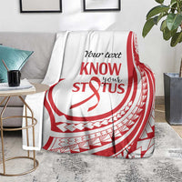 Know Your Status Red Ribbon Personalised Blanket Polynesian AIDS Awareness LT9 - Polynesian Pride