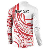 Know Your Status Red Ribbon Personalised Button Sweatshirt Polynesian AIDS Awareness LT9 - Polynesian Pride