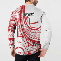 Know Your Status Red Ribbon Personalised Button Sweatshirt Polynesian AIDS Awareness LT9 - Polynesian Pride