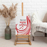 Know Your Status Red Ribbon Personalised Canvas Wall Art Polynesian AIDS Awareness LT9 - Polynesian Pride