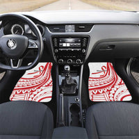 Know Your Status Red Ribbon Personalised Car Mats Polynesian AIDS Awareness LT9 Set 2pcs - Front Red - Polynesian Pride