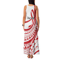 Know Your Status Red Ribbon Personalised Family Matching Tank Maxi Dress and Hawaiian Shirt Polynesian AIDS Awareness LT9 - Polynesian Pride