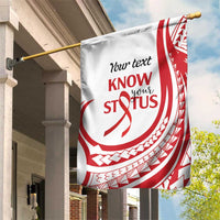 Know Your Status Red Ribbon Personalised Garden Flag Polynesian AIDS Awareness LT9 House Flag Red - Polynesian Pride