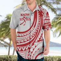 Know Your Status Red Ribbon Personalised Hawaiian Shirt Polynesian AIDS Awareness LT9 - Polynesian Pride