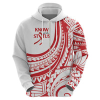Know Your Status Red Ribbon Personalised Hoodie Polynesian AIDS Awareness LT9 - Polynesian Pride