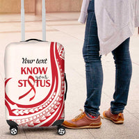 Know Your Status Red Ribbon Personalised Luggage Cover Polynesian AIDS Awareness LT9 Red - Polynesian Pride