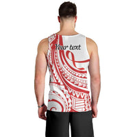 Know Your Status Red Ribbon Personalised Men Tank Top Polynesian AIDS Awareness LT9 - Polynesian Pride