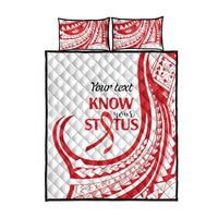 Know Your Status Red Ribbon Personalised Quilt Bed Set Polynesian AIDS Awareness LT9 - Polynesian Pride