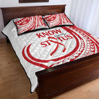 Know Your Status Red Ribbon Personalised Quilt Bed Set Polynesian AIDS Awareness LT9 - Polynesian Pride