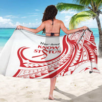 Know Your Status Red Ribbon Personalised Sarong Polynesian AIDS Awareness