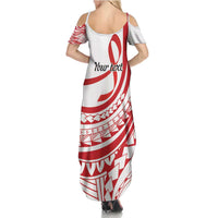 Know Your Status Red Ribbon Personalised Summer Maxi Dress Polynesian AIDS Awareness LT9 - Polynesian Pride