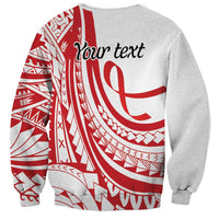 Know Your Status Red Ribbon Personalised Sweatshirt Polynesian AIDS Awareness LT9 - Polynesian Pride