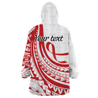 Know Your Status Red Ribbon Personalised Wearable Blanket Hoodie Polynesian AIDS Awareness LT9 - Polynesian Pride