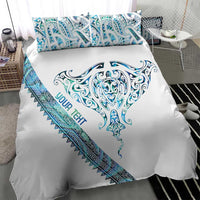 Kahui Whetu Paua shell Kowhaiwhai Taniko Personalised Bedding Set Manta Ray Shark-Turtle Maori Tribal Style LT9 - Polynesian Pride