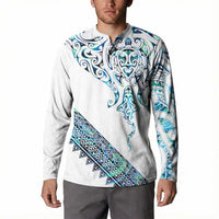 Kahui Whetu Paua shell Kowhaiwhai Taniko Personalised Button Sweatshirt Manta Ray Shark-Turtle Maori Tribal Style