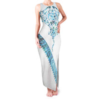 Kahui Whetu Paua shell Kowhaiwhai Taniko Personalised Family Matching Tank Maxi Dress and Hawaiian Shirt Manta Ray Shark-Turtle Maori Tribal Style