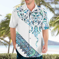 Kahui Whetu Paua shell Kowhaiwhai Taniko Personalised Hawaiian Shirt Manta Ray Shark-Turtle Maori Tribal Style
