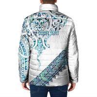 Kahui Whetu Paua shell Kowhaiwhai Taniko Personalised Padded Jacket Manta Ray Shark-Turtle Maori Tribal Style LT9 - Polynesian Pride