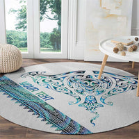 Kahui Whetu Paua shell Kowhaiwhai Taniko Personalised Round Carpet Manta Ray Shark-Turtle Maori Tribal Style