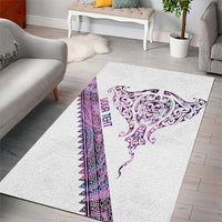 Mawhero Paua shell Kowhaiwhai Taniko Personalised Area Rug Manta Ray Shark-Turtle Maori Tribal Style LT9 - Polynesian Pride