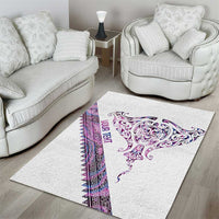 Mawhero Paua shell Kowhaiwhai Taniko Personalised Area Rug Manta Ray Shark-Turtle Maori Tribal Style LT9 - Polynesian Pride