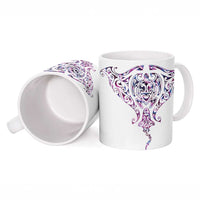 Mawhero Paua shell Kowhaiwhai Taniko Personalised Ceramic Mug Manta Ray Shark-Turtle Maori Tribal Style LT9 - Polynesian Pride