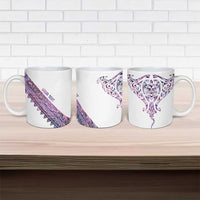 Mawhero Paua shell Kowhaiwhai Taniko Personalised Ceramic Mug Manta Ray Shark-Turtle Maori Tribal Style LT9 - Polynesian Pride