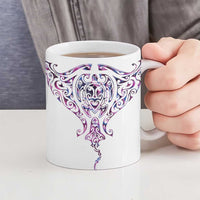 Mawhero Paua shell Kowhaiwhai Taniko Personalised Ceramic Mug Manta Ray Shark-Turtle Maori Tribal Style LT9 - Polynesian Pride