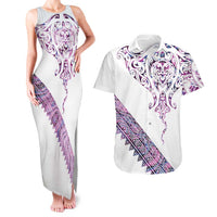 Mawhero Paua shell Kowhaiwhai Taniko Personalised Couples Matching Tank Maxi Dress and Hawaiian Shirt Manta Ray Shark-Turtle Maori Tribal Style