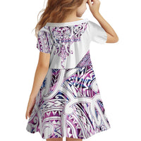 Mawhero Paua shell Kowhaiwhai Taniko Personalised Family Matching Off Shoulder Short Dress and Hawaiian Shirt Manta Ray Shark-Turtle Maori Tribal Style