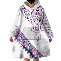 Mawhero Paua shell Kowhaiwhai Taniko Personalised Wearable Blanket Hoodie Manta Ray Shark-Turtle Maori Tribal Style