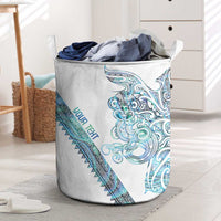 Kahui Whetu Paua shell Kowhaiwhai Taniko Personalised Laundry Basket Taniwha Maori Tribal Style LT9 Blue - Polynesian Pride