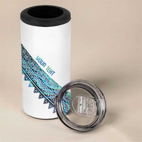 Kahui Whetu Paua shell Kowhaiwhai Taniko Personalised 4 in 1 Can Cooler Tumbler Taniwha Maori Tribal Style