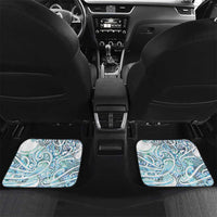 Kahui Whetu Paua shell Kowhaiwhai Taniko Personalised Car Mats Taniwha Maori Tribal Style LT9 Set 2pcs - Back Blue - Polynesian Pride