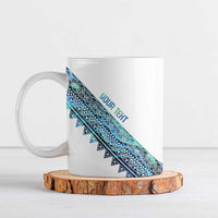 Kahui Whetu Paua shell Kowhaiwhai Taniko Personalised Ceramic Mug Taniwha Maori Tribal Style LT9 Blue - Polynesian Pride