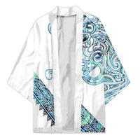Kahui Whetu Paua shell Kowhaiwhai Taniko Personalised Kimono Taniwha Maori Tribal Style LT9 Unisex Blue - Polynesian Pride