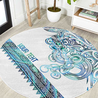 Kahui Whetu Paua shell Kowhaiwhai Taniko Personalised Round Carpet Taniwha Maori Tribal Style