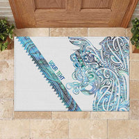 Kahui Whetu Paua shell Kowhaiwhai Taniko Personalised Rubber Doormat Taniwha Maori Tribal Style