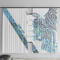 Kahui Whetu Paua shell Kowhaiwhai Taniko Personalised Window Curtain Taniwha Maori Tribal Style
