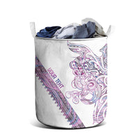 Mawhero Paua shell Kowhaiwhai Taniko Personalised Laundry Basket Taniwha Maori Tribal Style LT9 - Polynesian Pride