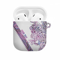 Mawhero Paua shell Kowhaiwhai Taniko Personalised AirPods Case Taniwha Maori Tribal Style LT9 Pink - Polynesian Pride
