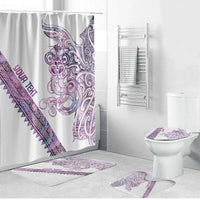 Mawhero Paua shell Kowhaiwhai Taniko Personalised Bathroom Set Taniwha Maori Tribal Style LT9 Bathroom Set (4 pcs) Pink - Polynesian Pride